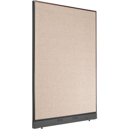 Interion By Global Industrial Interion Non-Electric Office Partition Panel with Raceway, 48-1/4inW x 64inH, Tan 238637NTN